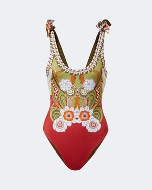 La DoubleJ Printed Swimsuit - Red