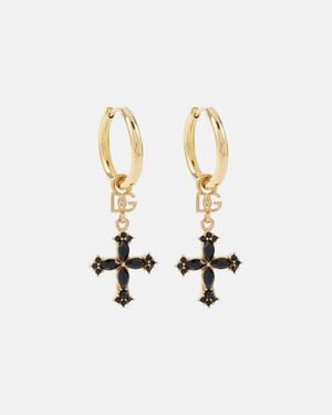 Dolce & Gabbana Small Cross Earrings - Metallic