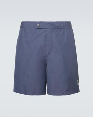 Brunello Cucinelli Logo Swim Trunks - Blue
