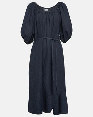 Velvet Elly Off-Shoulder Cotton Midi Dress - Blue