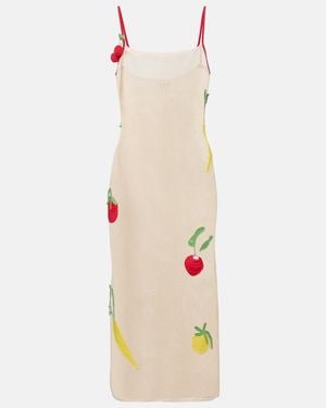 STAUD Adeline Crochet Cotton Beach Dress - White