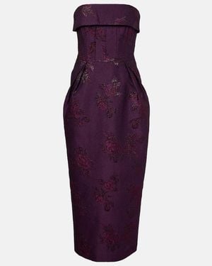 Rebecca Vallance Afina Floral Brocade Cocktail Dress - Purple