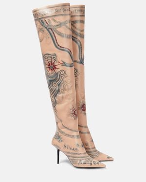 Jimmy Choo Jean Paul Gaultier Over The Knee Boot 90 - Natural