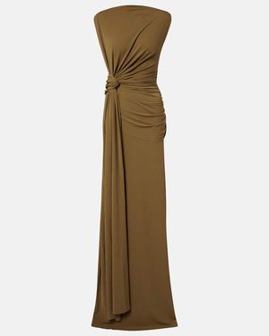 Alex Perry Draped Crepe Jersey Gown - Green