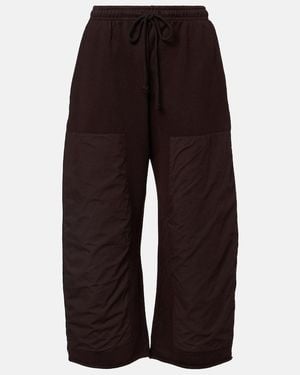 Leset Jamie Patchwork Cotton Terry Swetapants - Brown