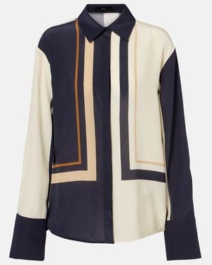 SIR. Printed Silk Shirt - Blue