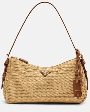 Prada Aimee Large Crochet Shoulder Bag - Natural