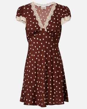 RIXO London Cely Lace-Trimmed Polka-Dot Minidress - Red