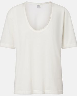 TOTEME T-Shirt Aus Baumwolle Und Seide - Weiß