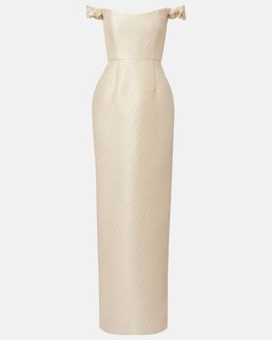 Markarian Bridal Yolanda Brocade Off-Shoulder Gown - White