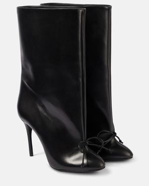 Alaïa Leather Ankle Boots - Black