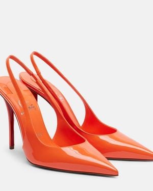 Christian Louboutin Miss Z 100 Patent Leather Slingback Pumps - Red