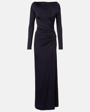 Victoria Beckham Gathered Jersey Maxi Dress - Blue