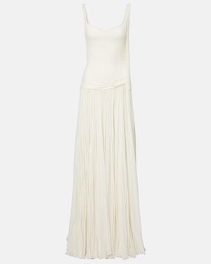 Marmar Halim Ana Crepe And Chiffon Gown - White