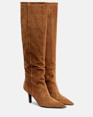AMINA MUADDI Christine 80 Suede Knee-High Boots - Brown