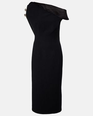 Safiyaa Reina Asymmetric Embellished Midi Dress - Black