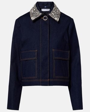 Veronica Beard Barrington Embellished Denim Jacket - Blue