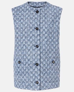 Gucci Gg Tweed Vest - Blue