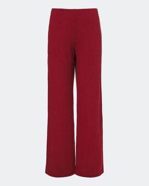 Leset Lauren Jersey Wide-Leg Pants - Red