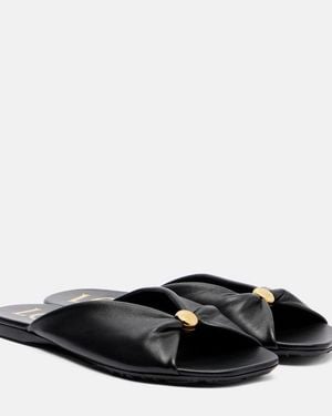 Loewe Paula's Ibiza Pantoletten Pebble Aus Leder - Schwarz
