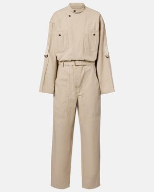 Isabel Marant Nessime Cotton And Linen Jumpsuit - Natural