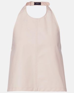 Wardrobe NYC Top Halter En Mezcla De Algodon - Neutro