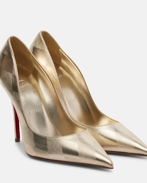Christian Louboutin Miss Z Metallic Leather Court Shoes - Natural