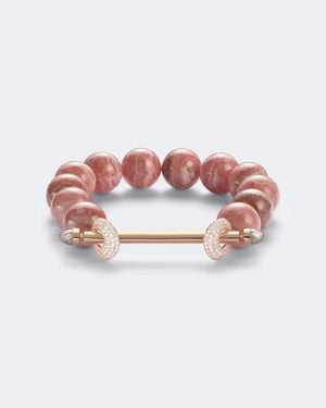 ANANYA Chakra 18Kt Rose Beaded Bracelet With Gemstones - Pink
