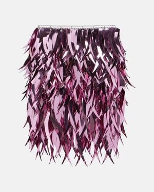 Rabanne Metallic Feathers Mini Skirt