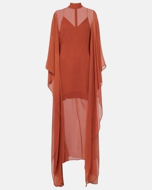‎Taller Marmo Lanzarote Silk Chiffon Kaftan - Red