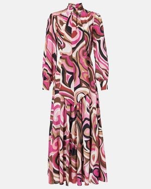 RIXO London Marigold Silk Crepe De Chine Midi Dress - Red