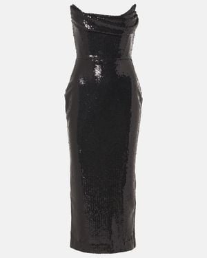 Alex Perry Sequined Bustier Dress - Black