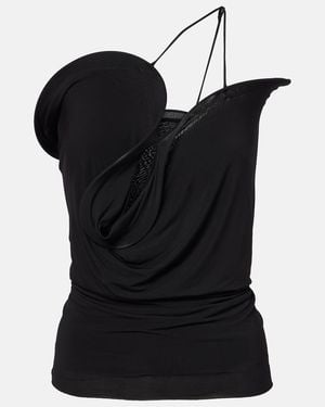 Christopher Esber Wave Coil Jersey Top - Black