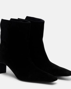 KHAITE Ona 55 Suede Ankle Boots - Black
