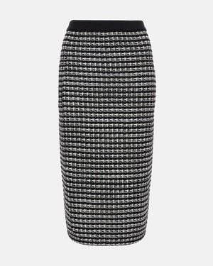 Tory Burch Wool And Cotton-Blend Jacquard Midi Skirt - Black