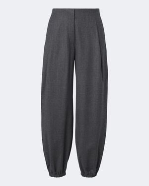 Max Mara Wool-Blend Flannel Balloon Pants - Gray