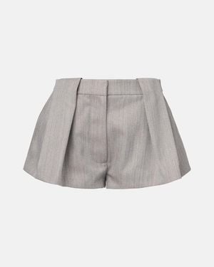 Stella McCartney High-Rise Wool-Blend Shorts - Grey