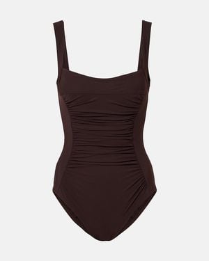 Karla Colletto Basics Ruched Swimsuit - Brown