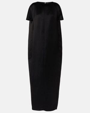 KHAITE Webster Satin Maxi Dress - Black