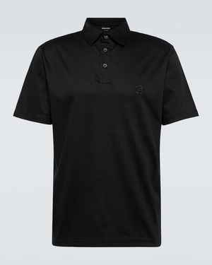 Giorgio Armani Cotton Polo Shirt - Black
