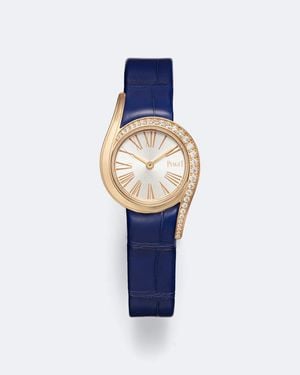 Piaget Verzierte Uhr Limelight Gala Aus 18Kt Rosegold Und Leder - Blau