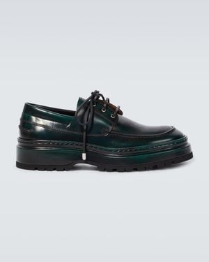 Jacquemus Les Bateau Pavane Leather Derby Shoes - Black