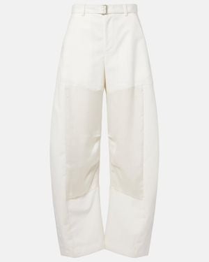 Sacai Belted Barrel-Leg Trousers - White