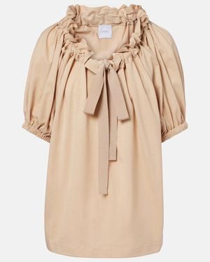 Patou Top De Algodon Con Volantes - Neutro