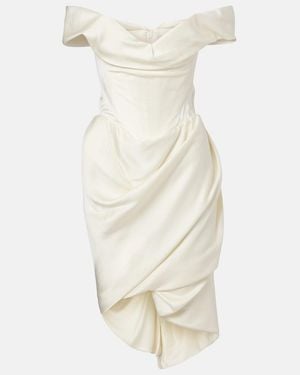Vivienne Westwood Nova Cora Draped Satin Minidress - White