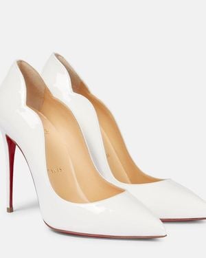 Christian Louboutin Hot Chick 100 Patent-Leather Courts - White