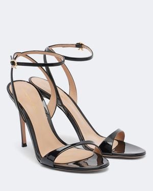 Gianvito Rossi Ribbon Patent Leather Sandals - Black