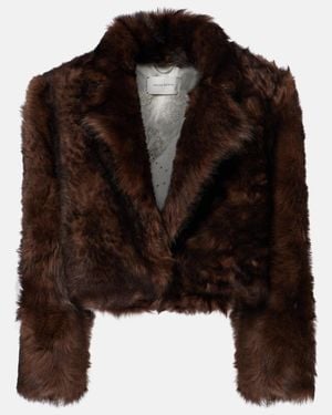 Magda Butrym Cropped-Jacke Aus Shearling - Schwarz