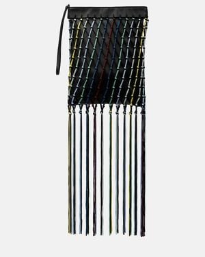 Gabriela Hearst Naila Fringed Leather Pouch - Black