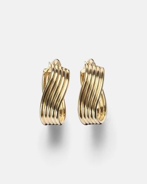 STONE AND STRAND Swerve 10Kt Earrings - White
